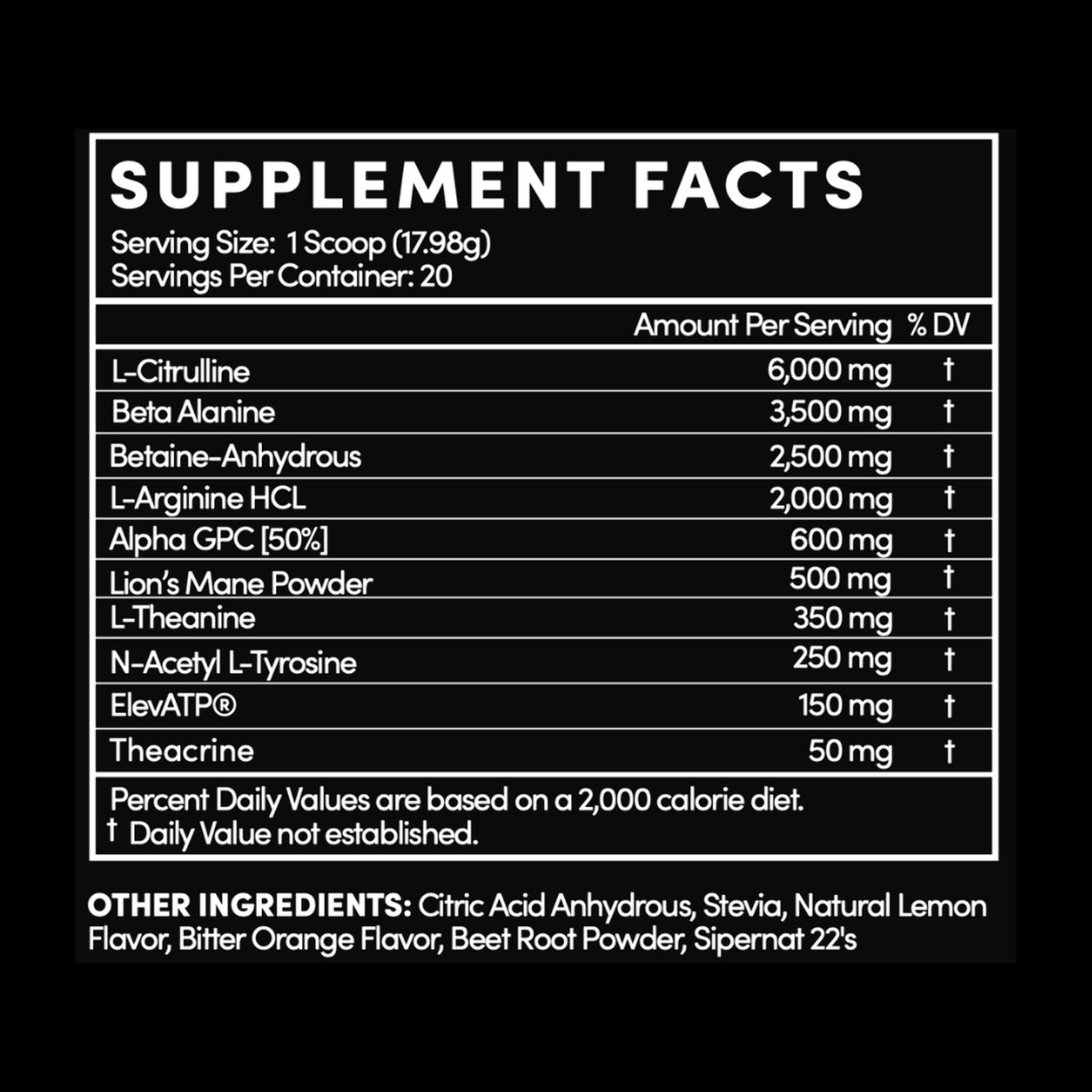 PRE-Workout Pink Lemonade Non-Stim (Caffeine Free)