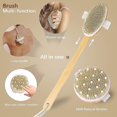 thumbnail image 2 of Dry Brush 2 Piece Body Brush Set, Natural Brush For Removing Dry Skin Exfoliation, Abrasive Long Handle Shower Back Brush, Dry Brush For Cellulite And, 2 of 5