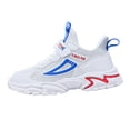 thumbnail image 3 of uikmnh Kids Breathable Mesh Sneakers with Blue and Red Accents Hook and Loop Sport Shoes for Boys Size:7-8 Years, 3 of 8