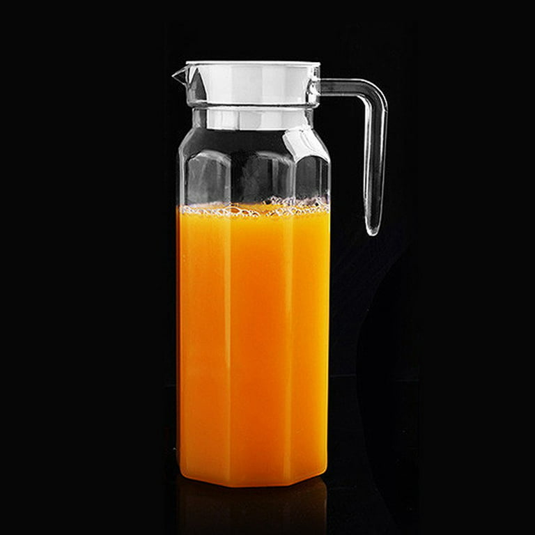 Gerich 1.1L Water Juice Jug Pitcher Plastic Bottle Cocktail Fridge Kitchen  Home Lid 