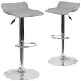 thumbnail image 3 of BizChair 2 Pack Contemporary Gray Vinyl Adjustable Height Barstool with Quilted Wave Seat and Chrome Base, 3 of 9