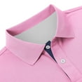 thumbnail image 3 of Mens Polo Shirts Golf Casual Slim Fit Short Sleeve Button Up Collared Tops Summer Moisture Wicking Performance Mens Dress Shirts Pink L, 3 of 5