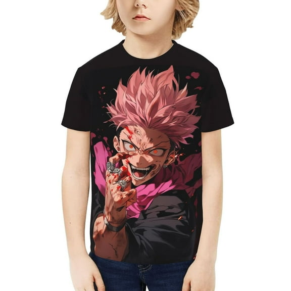 Jujutsu Kaisen Ryomen Sukuna Kids T-Shirt 3d Printed Graphic T-Shirts Boys And Girls Short Sleeve Shirts For Youth Kids X-Small