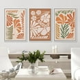 thumbnail image 3 of IDEA4WALL Framed Canvas Print Wall Art Set of 3 Mid-Century Modern Tropical Flowers Painting Nature Wilderness Vintage Art Floral Botanical Wall Decor Minimal Artwork for Rooms - White 16"x24"x3, 3 of 5