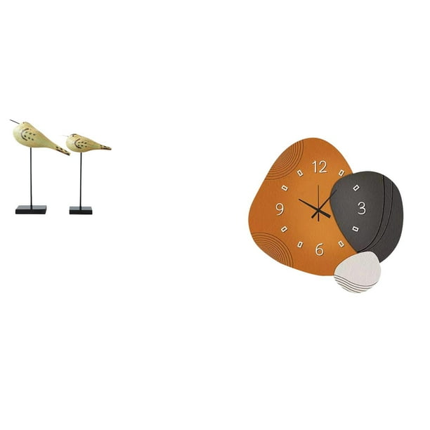 Estatuas de pájaros,Estatuas de pájaros de madera,decoración del hogar,decoraciones de pájaros,Figuras de animales de madera para decorar el escritorio,Reloj de pared,Reloj de pared moderno