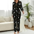 thumbnail image 2 of Top-kevin Women Long Sleeve Pajama Set Comfy Pjs Sets Black Gold Confetti 2 Piece Lounge Set, 2 of 6