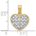 thumbnail image 3 of 14K Yellow & Rhodium With Diamond-Cut Heart Charm (15.93 X 12.8) Made In United States k9311, 3 of 5