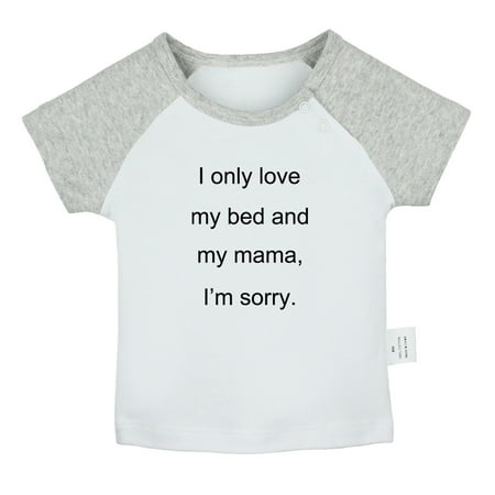 

iDzn I Only Love My Bed And My Mama Funny T shirt For Baby Newborn Babies T-shirts Infant Tops 0-24M Kids Graphic Tees Clothing (Short Gray Raglan T-shirt 6-12 Months)