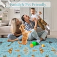 thumbnail image 3 of Soft Modern Area Rug for Living Room, Bedroom, Durable Home Decor Carpet, 8x10ft, Elegant Cyan, 3 of 8