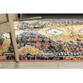 thumbnail image 6 of Well Woven Mawaia Gold & Rust Tribal Medallion Moroccan Shag Area Rug 5x7 (5'3" x 7'3"), 6 of 8
