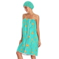 thumbnail image 3 of 3-Piece Bathroom Towel Set with Bath Towel, Quick-Dry Hair Cap and Hair Turban for Bath Yoga Beach Cute Small Flowers, 3 of 6