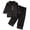 Black, variant on lnmuld Kids Solid Color Classic Satin Pajama Set, Long Sleeve Button-Down Top & Pants Sleepwear Color:Light Blue,Size:3-4 Years