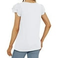 thumbnail image 4 of JANDEL Women's Short Sleeve T Shirt Casual Square Neck Puff Sleeve Tunic Tops Loose Fit Summer Tee White S-2XL, 4 of 5