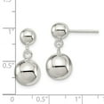 thumbnail image 2 of 925 Sterling Silver Hollow Polished Round Bead Dangle Post Earrings 21x10mm Wide Dangle Earring for Women, 2 of 2