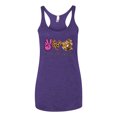 thumbnail image 3 of Peace Love Baseball Sports Tri-Blend Racerback Tank Top, Purple Rush, Small, 3 of 5