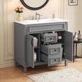 thumbnail image 2 of 36" Sturdy Modern Freestanding Vanity Cabinet, Modern Bathroom Cabinet with Soft Closing Doors, Freestanding Vanity with Storage for Bathroom, Grey, 2 of 9