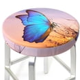 thumbnail image 3 of Fotbe Morpho butterfly and dandelion Pattern Stool Covers Round,Waterproof Round Bar Stool Covers Bar Chair Covers Washable Stool Cushion Slipcover for 12-14 Inch Chair-12 inch, 3 of 7