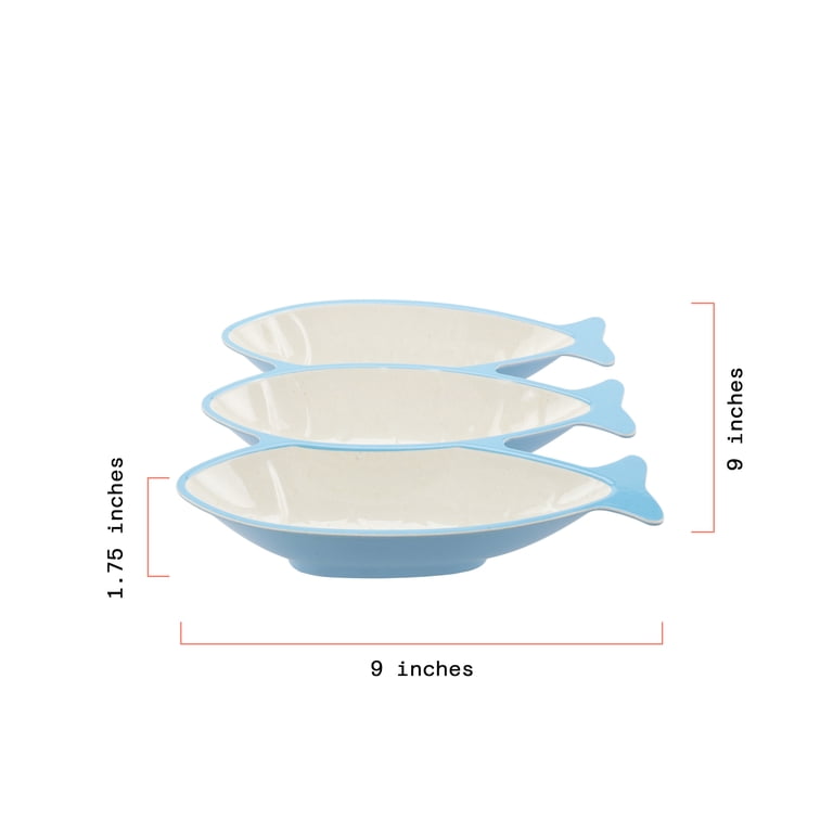 Beautiful 3-Compartment Bamboo Melamine Sardine Serve Tray, Multi