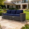 thumbnail image 3 of Patio Furniture 3-Seat PE Rattan Wicker Sofa Outdoor Patio Sofa with Cushions,Outdoor Sofa, 3 of 8
