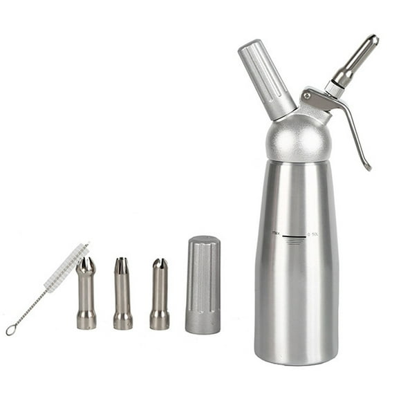 Chantilly Professional 500ml Chantilly Siphons with 3 stainless steel aluminium nozzles for Mousses and Creams Cartridge Gas Siphon