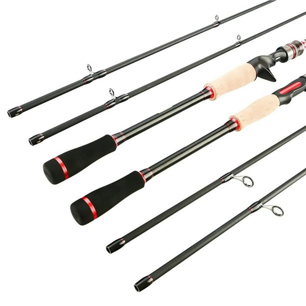 Baremost Carbon Fishing Rod M + Fishing Rod Carbon Fishing Rod Carbon Ml 2 Tips Spinning Casting Rod Fishing Tackle (Straight Handle 1.8m)