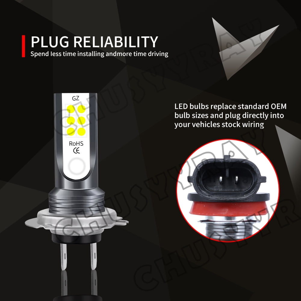 2Pcs H7 LED Headlight Bulbs 320W 76000LM Extremely Bright