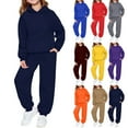 thumbnail image 6 of Toddler Boys Girls Sweatsuit Casual Y2k Cute 2 Piece Outfits for Teens Kids Sweatshirts and Sweatpants Joggers Set,Dark Purple 6-7 Years, 6 of 7