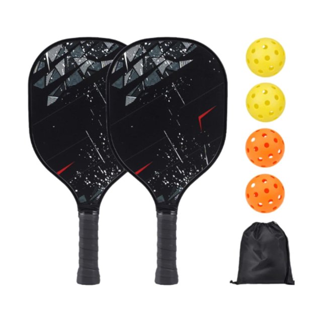 Pickleball Racket Set Pickle Balls Racket For Indoor, Beginner Players | 2 Paddles, 4 Balls & Bag, Made Of Quality Wood Material, Sturdy & Long Time For Extended Use