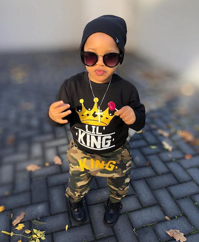 2Pcs Cute Funny Lil King Toddler Baby Boy Outfit T Shirt Short Sleeve Tops for Kids Clothes Set Cotton T-Shirt 