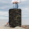 thumbnail image 3 of Lsque Gold Gloss Outline Floral Printed Luggage Cover, Travel Luggage Protector,Scratch and Dirt Resistant, Fits 18-32 Inch Luggage - Large, 3 of 9