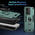 thumbnail image 6 of Phone Case for Motorola Edge 40 Neo Hybrid Case with Ring Kickstand, Heavy Duty Protection Armor Case with Comfortable Grip Support Magnetic Car Mount for Motorola Edge 40 Neo - Darkgreen, 6 of 7