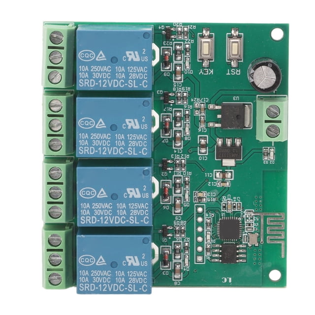 Módulo de Relé de 4 Canales de Control Inalámbrico de Chip ESP8266 Para Equipos Electónnicos, Tecnología SmartConfig, Distancia de Transmisió de 100 M