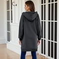 thumbnail image 5 of Womens Zip Up Hoodies Solid Color Thickening And Fleece Casual Zipper Long Sleeve Pocket Hooded Long Winter Dark Gray Sweatshirts Fall Fashion Outfits 2025 (2XL), 5 of 9