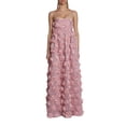 thumbnail image 2 of Coduop Women Summer Cami Dress 3D Rose Flower Spaghetti Strap Open Back A-Line Long Dress, 2 of 9