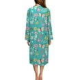 thumbnail image 2 of Yuyamidu Hippier Butterfly Womens Zipper Robe Long Lightweight Bathrobe Blue Sleepwear Gown Flower Long Sleeve Robes for Women Plus Size S Ladies Lounge Dresses, Below the Knee, 2 of 7