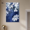 thumbnail image 3 of Flowers in Blues Canvas Print Summer Art Prints by Art Remedy, White Frame, 30 x 45, 3 of 7