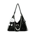 thumbnail image 5 of Bolso de hombro de piel suave de gran capacidad, versión coreana, con cadena de perlas, para mujer, primavera y verano 2025, nuevo bolso de mano con textura para debajo del brazo., 5 of 5