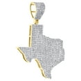 thumbnail image 2 of 10K Yellow Gold Diamond Texas Map Pendant 1.5" The Lone Star State Charm 0.90 CT, 2 of 6