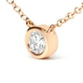 thumbnail image 3 of 10K Rose Gold Bezel-Set Diamond Solitaire Pendant Necklace (H-I Color, SI2-I1 Clarity) - Choice of Gold Color and Weight, 3 of 8