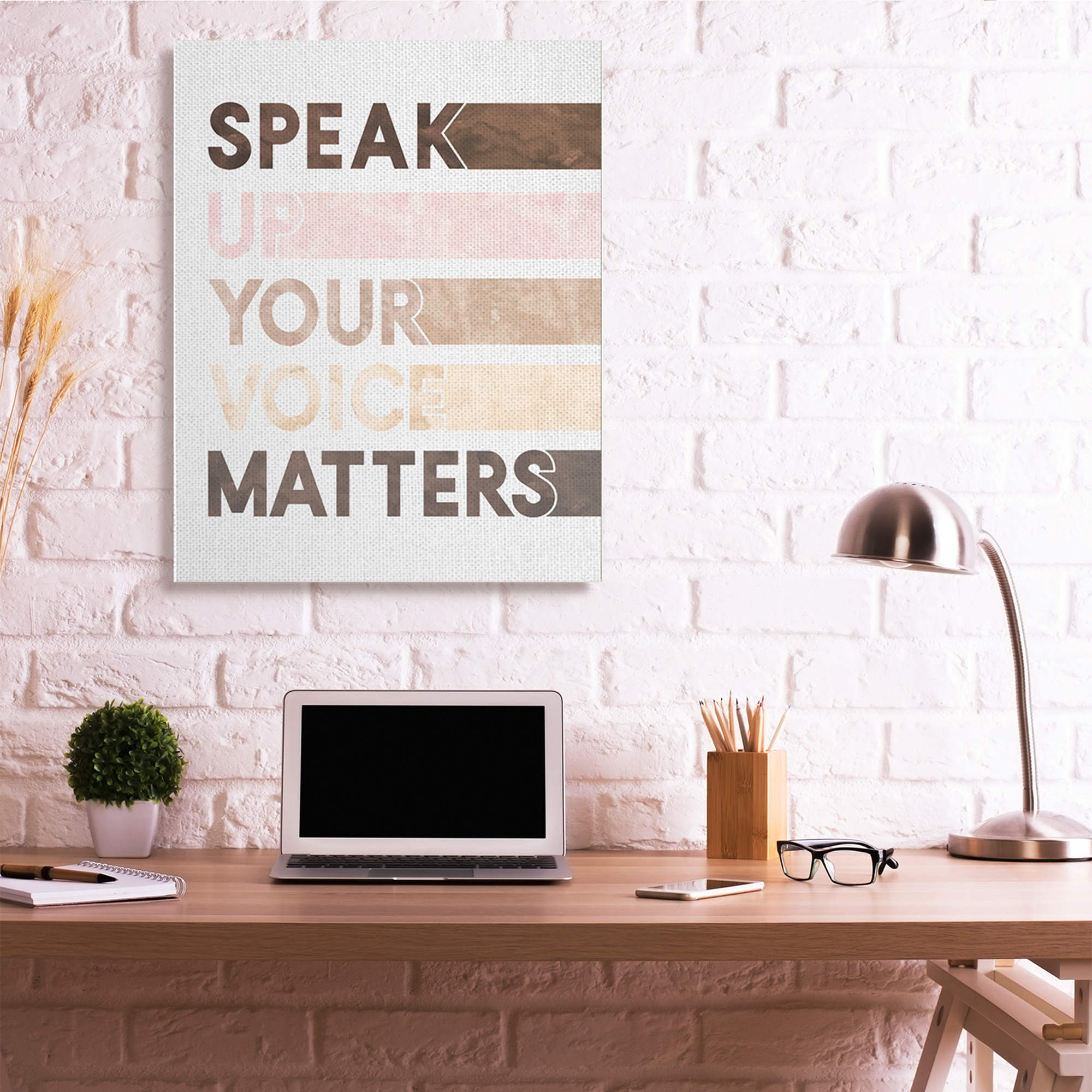 Stupell Industries Your Voice Matters Phrase Equality Inspirational Typography Painting Gallery Wrapped Canvas Art Print Wall Art, 36 x 48
