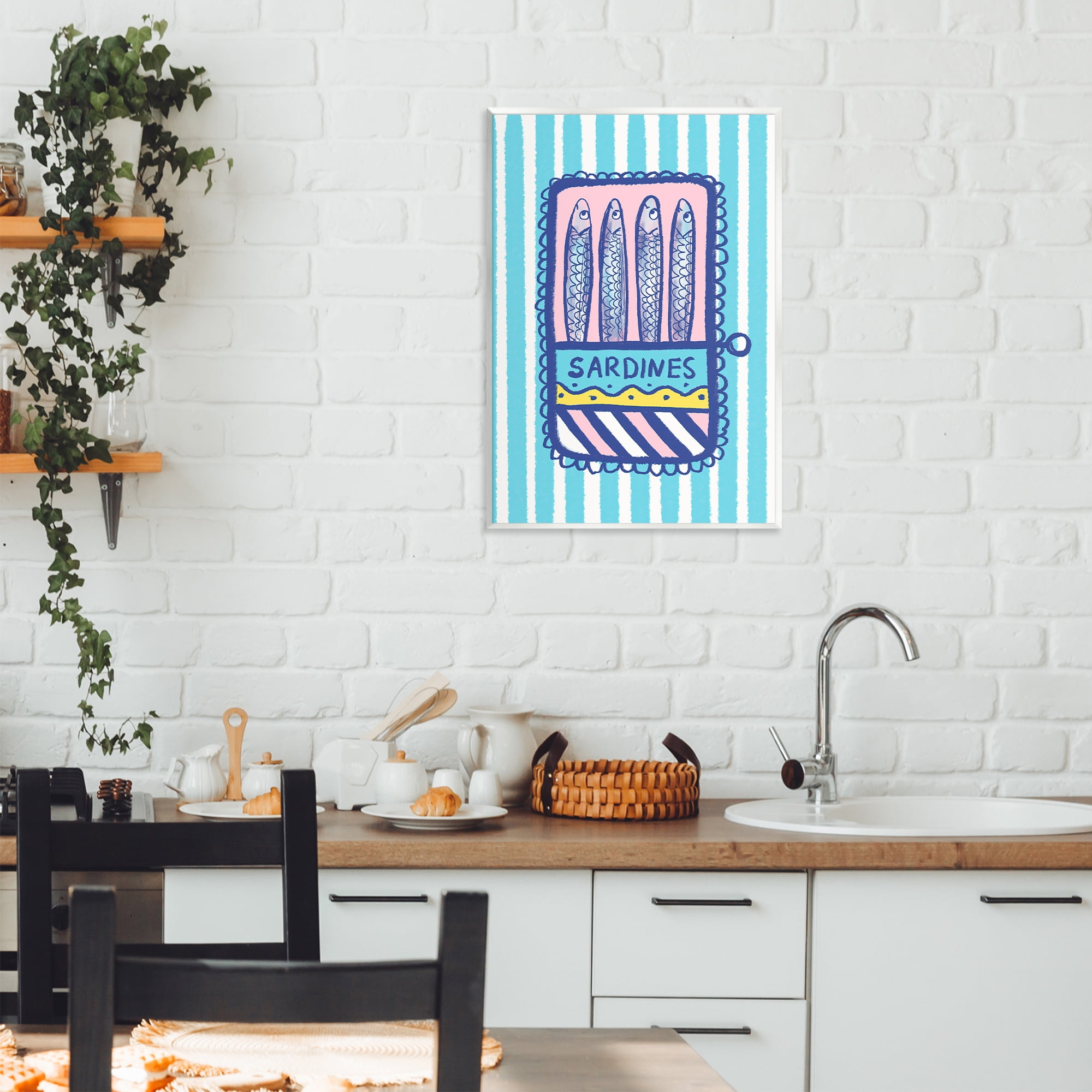 Stupell Industries Pastel & Stripes Sardines Wall Plaque Art, design by Florentina Dolci