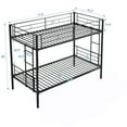 thumbnail image 3 of PARPOOS Metal Twin Over Twin Bunk Bed with 2 Ladders, Twin Bunk Beds for Teens with Full Length Guardrails, Convertible Bunk Bed Can Be Divided Into 2 Twin Beds, No Box Spring Needed, Black, 3 of 9