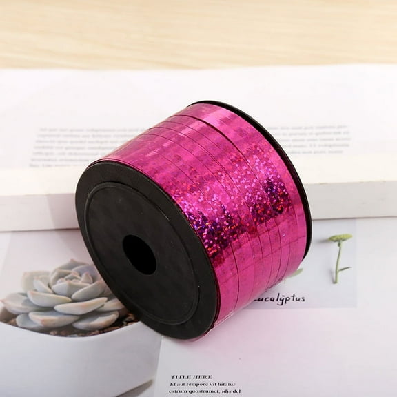 ERDOUY 100 Yard Pink Ribbon, Shiny Metallic Curling Ribbon for Gift Wrapping, Balloon Ribbon, Laser Ribbon, Curly Ribbon for Christmas, Valentine's Day, Birthday