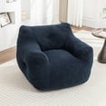 thumbnail image 5 of SOULART 37.00" Bean Bag Chair, Blue High-Density Foam Bean Bag Sofa with Armrests, Stuffed Comfy Chair for Adults in Living Room, Bedroom, Reading, 5 of 10