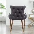thumbnail image 4 of Lindale Contemporary Velvet Upholstered Nailhead Trim Accent Chair, Gray, 4 of 14