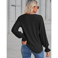 thumbnail image 4 of Yesfashion Women's Lace V Neck Blouse Shirts Long Sleeve Casual Loose Tops, 4 of 5