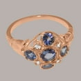thumbnail image 6 of LBG British Made 10k Rose Gold Tanzanite & Diamond ring Womens Statement Ring - 33 size options - Size 11.75, 6 of 7
