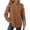 Brown -AI10, variant on Women's Long Sleeve Waffle Knit Shirts Striped Crew Neck Fall Layering Piece Tops Basics Winter Casual Pullover Blouses Brown 2XL