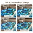 thumbnail image 7 of ODIKA 8'x10' Washable Area Rug Non-Slip Chair-Friendly Mat Nautical Turtle Stained Mosaic Ocean Border Entryway Teal Beachy for Dining Room, Large Office, Lounge, 7 of 7