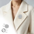 thumbnail image 1 of Shirt Button Covers Set of 2 Floral Rhinestone Faux Pearl Alloy, Clip-On Decorative Studs for Blouses, Cardigans, Cuff Buttons, 1 of 6